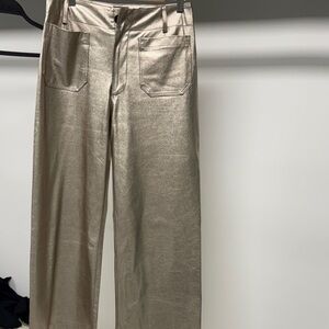 Maeve Gold Metallic Pants